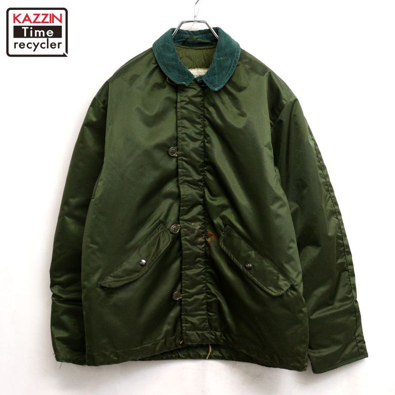 80s vintage U.S.NAVY A-1 ECCW 内側キルティング デッキ ミリタリージャケット メンズ 表記Mサイズ