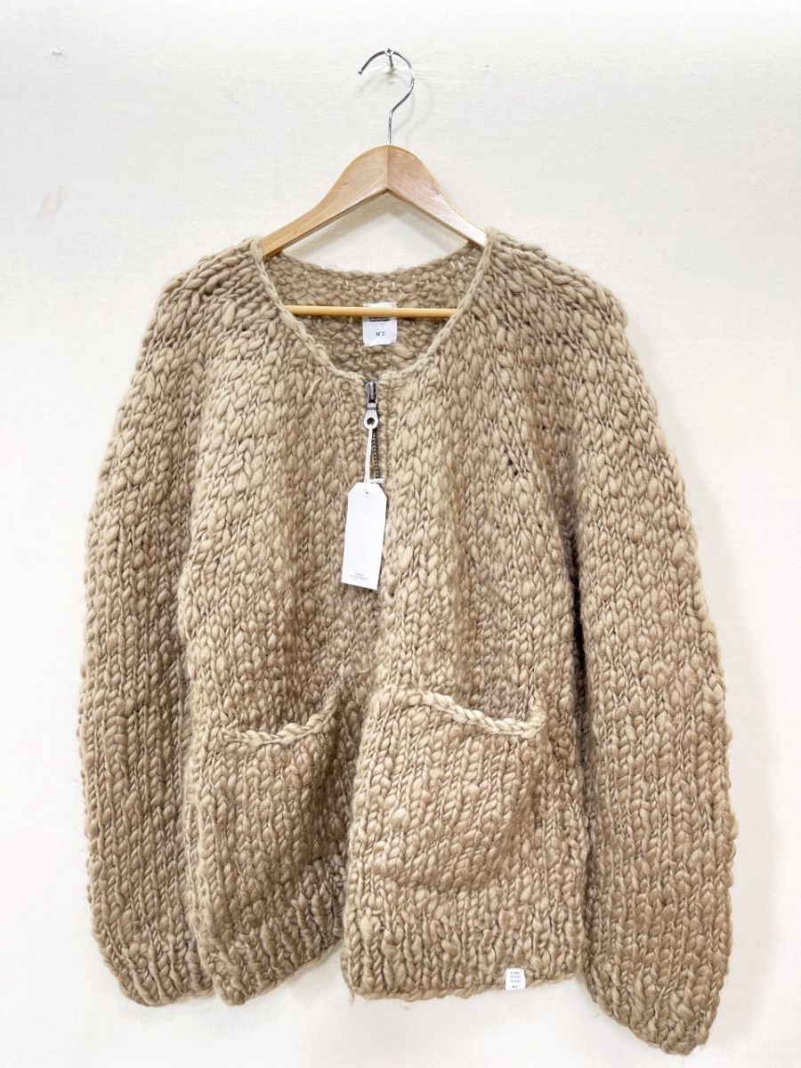 新品 BEDWIN & THE HEARTBREAKERS ベドウィン L/S ZIP UP CHUNKY CARDIGAN ‘JACO’ ジップアップ カーディガン size2 (M相当)/ベージュ ◇■◎メンズ