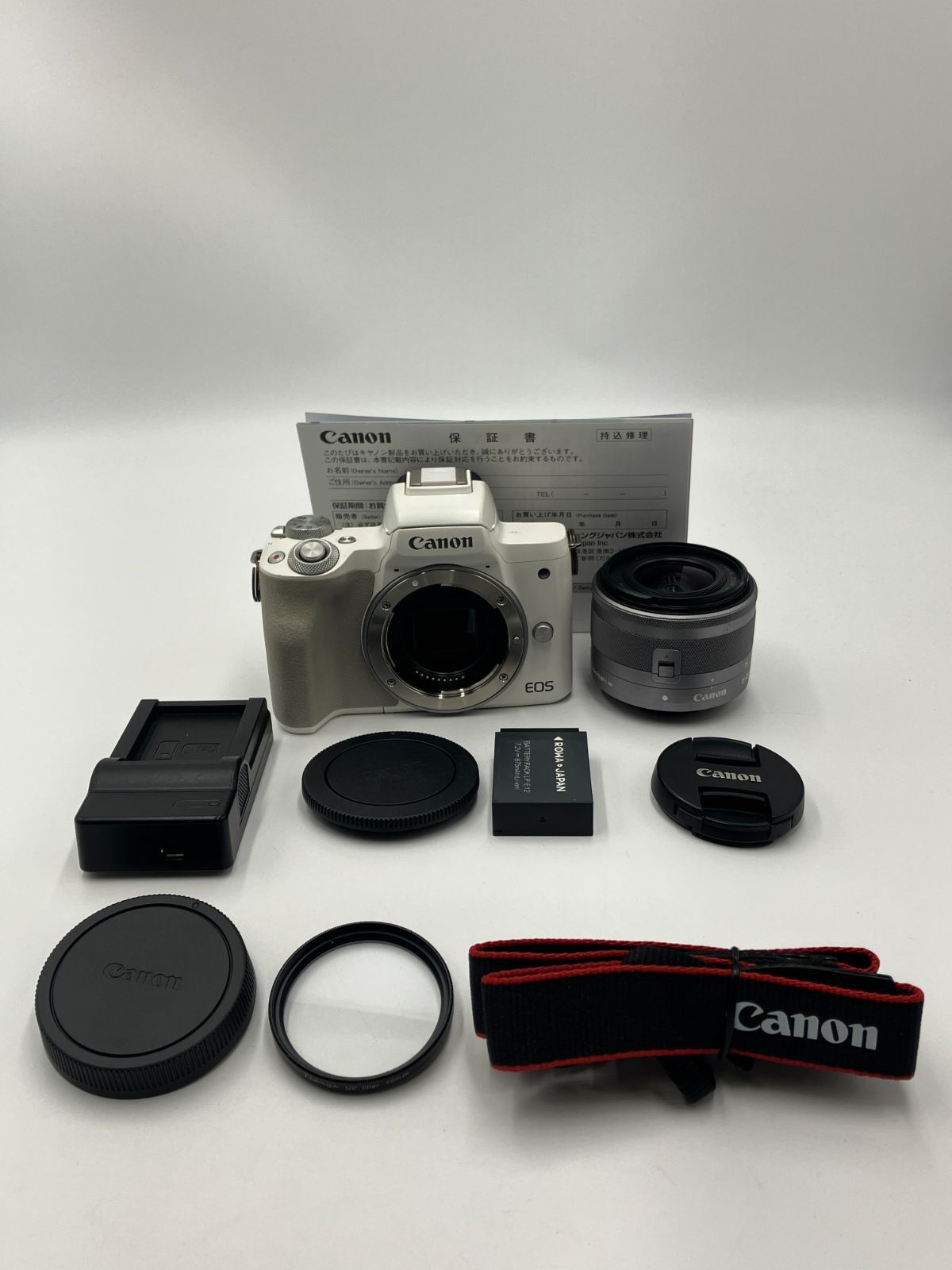 【動作確認済】Canon EOS Kiss M2 EF-M 15-45mm IS STM レンズキット ホワイト