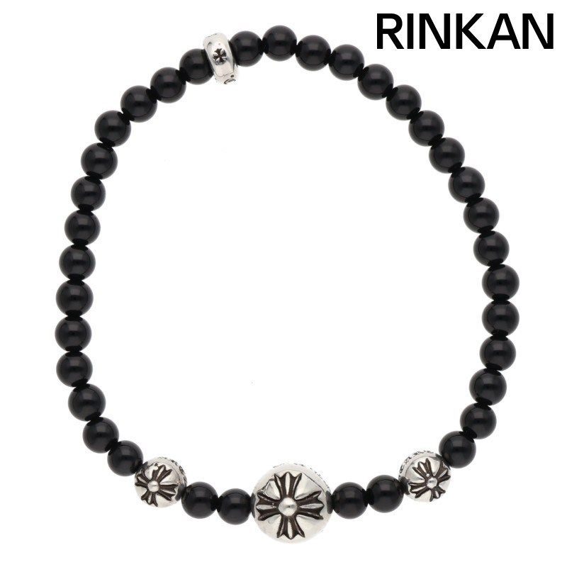 クロムハーツ 4mm BEAD/4mmビーズブレス BEAD4mmブラックトルマリンビーズブレスレット メンズ