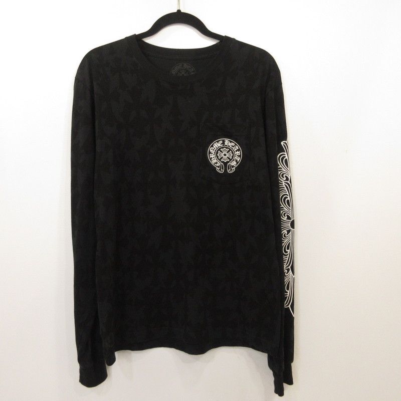 【姫路東店】 中古 CHROME HEARTS | クロムハーツ 長袖Ｔシャツ Graveyard Cemetery Cross 国内正規タグ ブラック サイズ：M 【108】