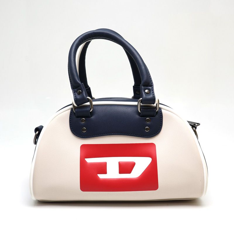 【楠本質店/元住吉】ディーゼル/DIESEL　2WAYミニボストン　アイボリー×ネイビー　ショルダーストラップ付【中古】