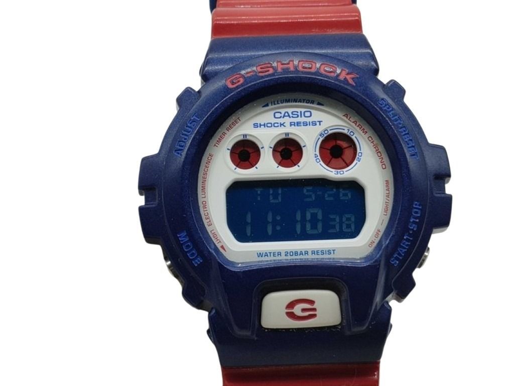 CASIO カシオ 時計 G-SHOCK DW-6900AC ホワイト ブルー レッド系 樹脂 メンズ 美品