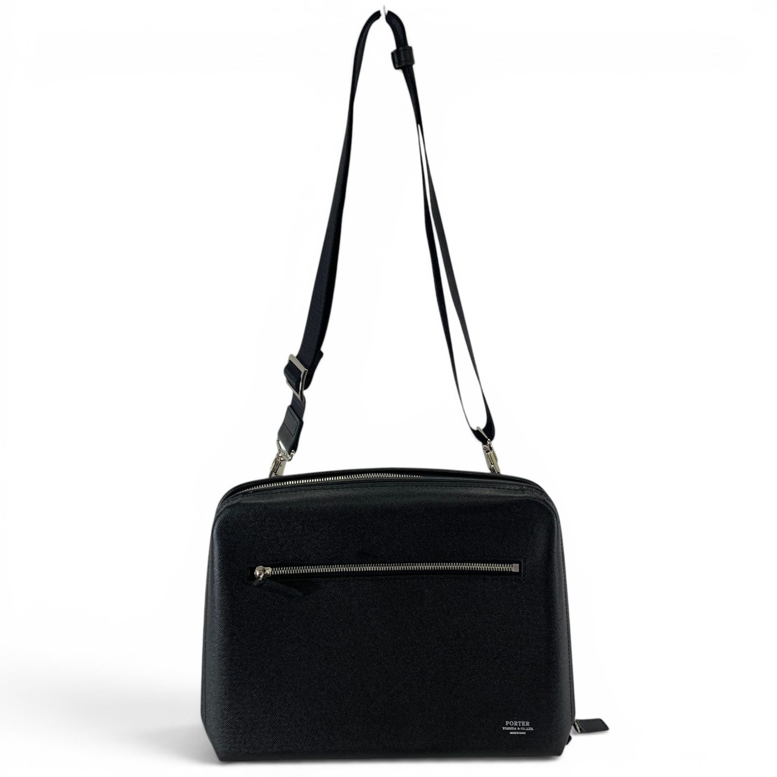 PORTER ポーター AVENUE 2WAY レザーショルダーバッグ ブラック - メルカリ