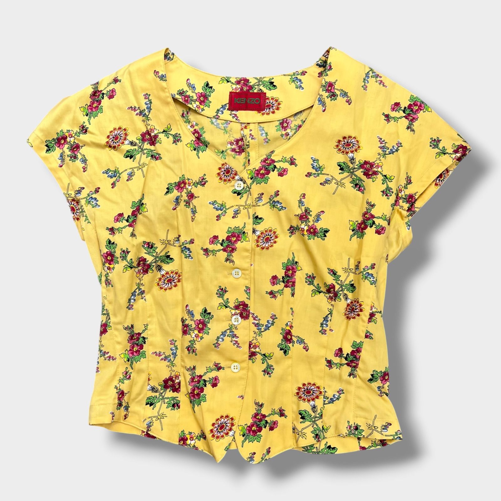 KENZO PARIS 90s セットアップ 花柄 ブラウス スカート コットン100% ヴィンテージ オールドケンゾー 高田賢三 M/S