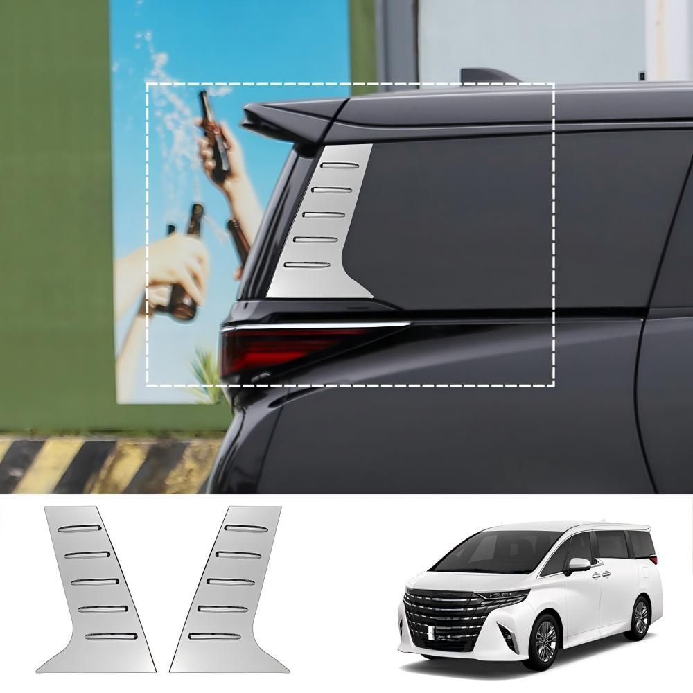 TOYOTA トヨタ ALPHARD アルファード VELLFIRE ヴェルファイア 40 D ピラーガーニッシュ 2P ABS 製 傷防止 ドレスアップ 貼るだけ 車種専用