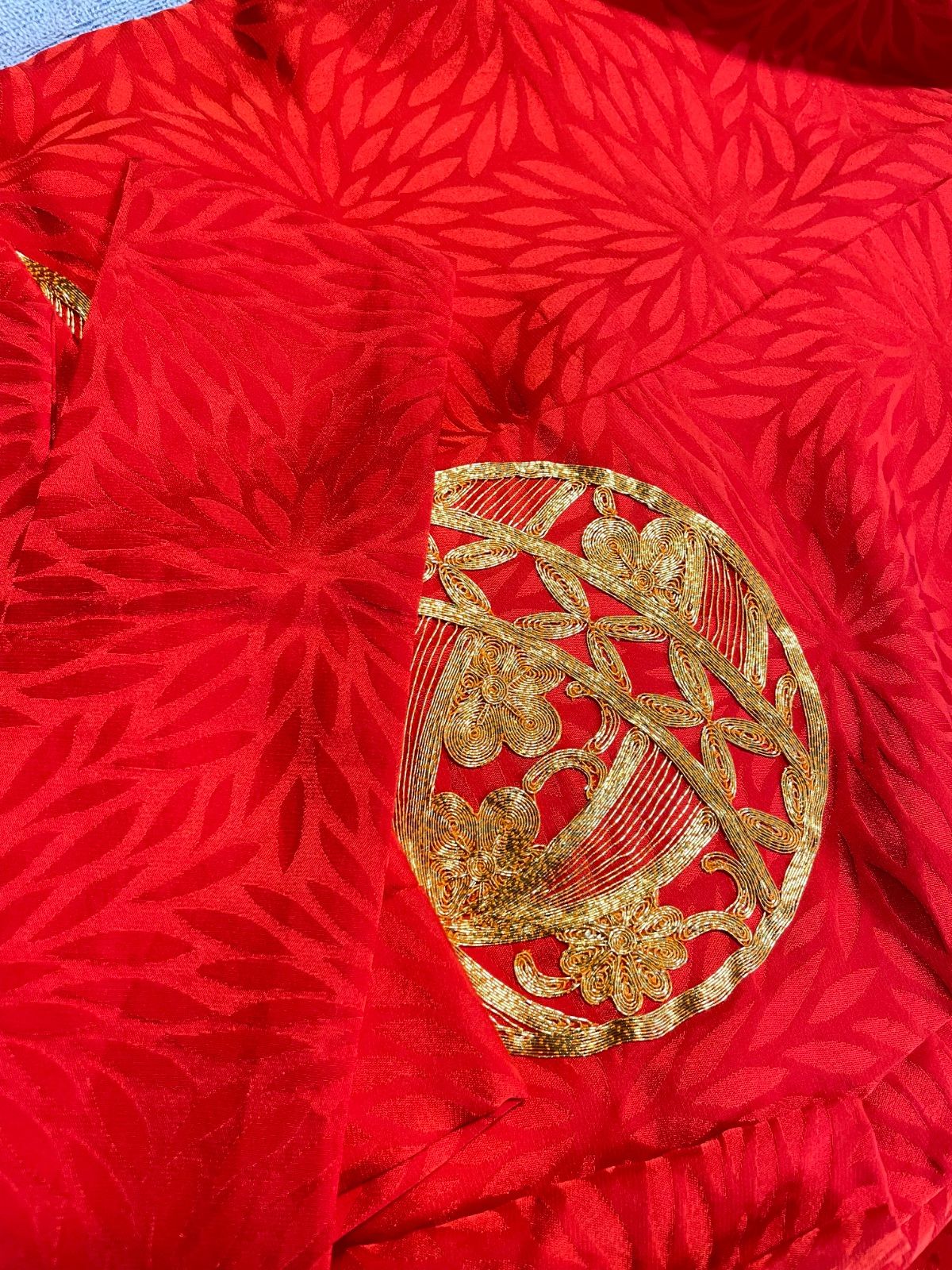 お宮参り お着物 長襦袢付 無双袖 刺繍産着 初着 のしめ 扇 鼓花文