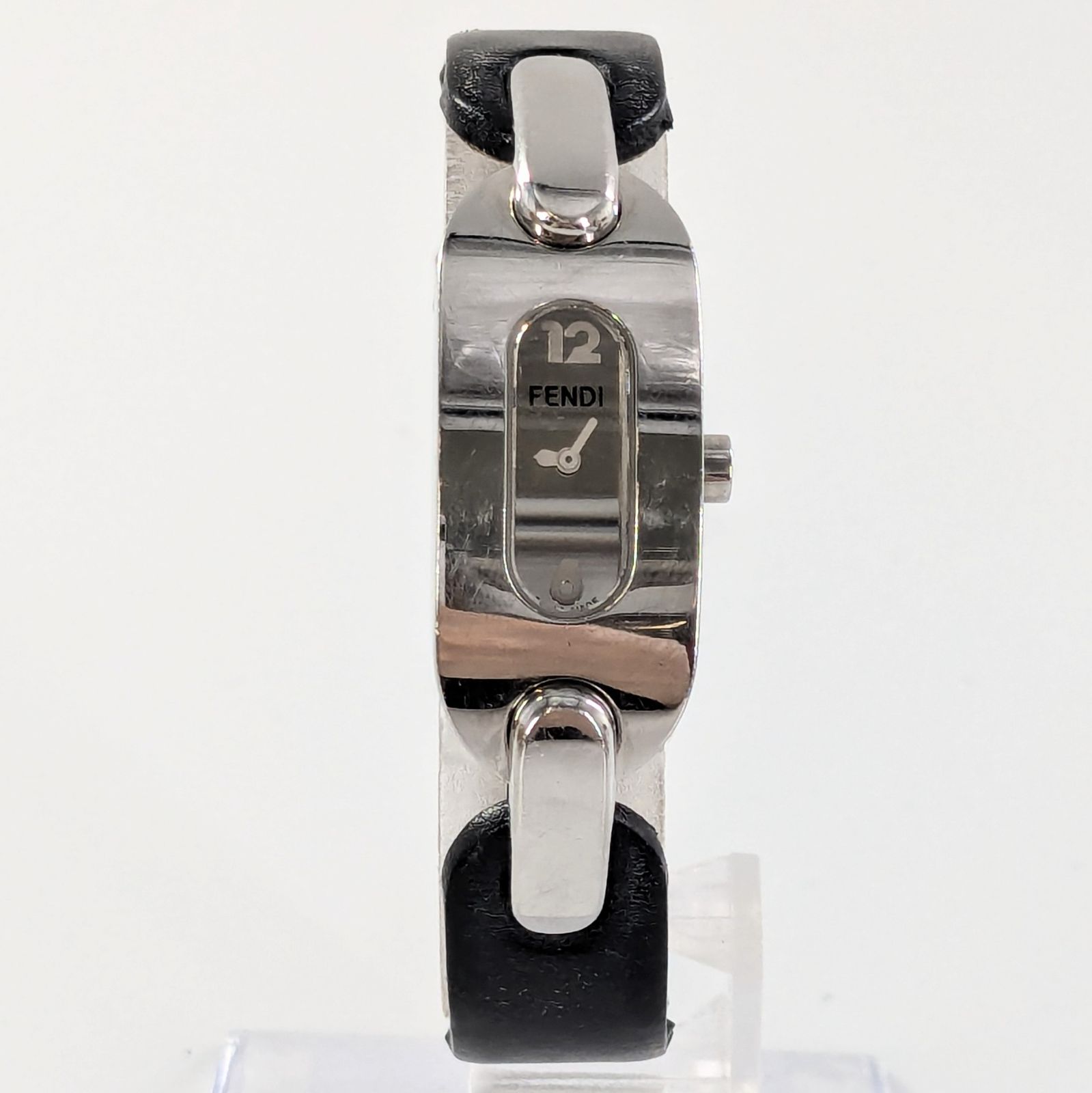 FENDI フェンディ 3400L レザー×SS/QZ シルバー文字盤 レディース