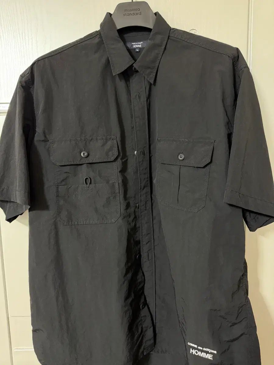 コム・デ・ギャルソン オム S/S ナイロン 半袖 シャツ (Black)