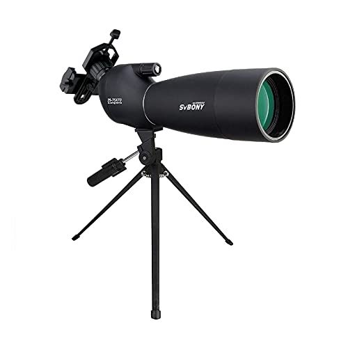 SVBONY SV28 フィールドスコープ 25-75x 70mm スポッティングスコープ アーチェリースコープ バードウォッチング FMC 高倍率 21ｍｍ大きな接眼レンズ スマホアダプターと卓上三脚付き アーチェリー ターゲット観測 写真 9cddd5b9