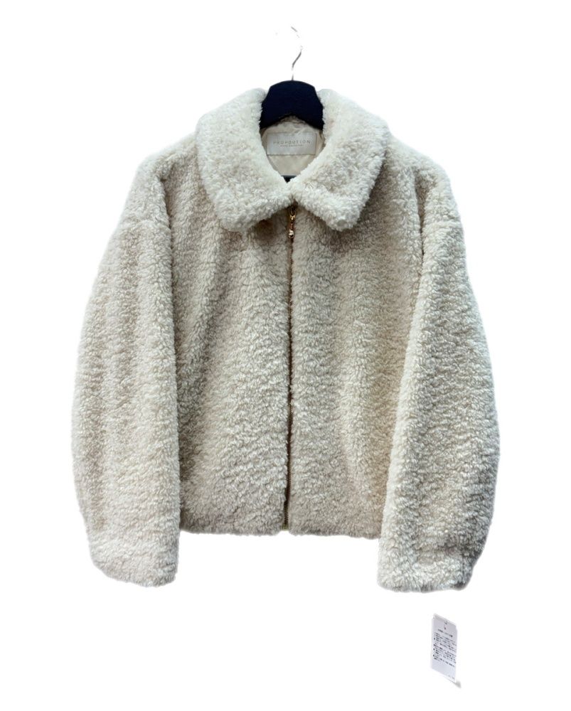 プロポーション PROPORTION ボディドレッシング BODY DRESSING 24AW ボアブルゾン ジップアップ ドロップショルダー エクリュ BEIGE 121-4255005 ジャケット 無地 ベージュ Mサイズ 104LT-517