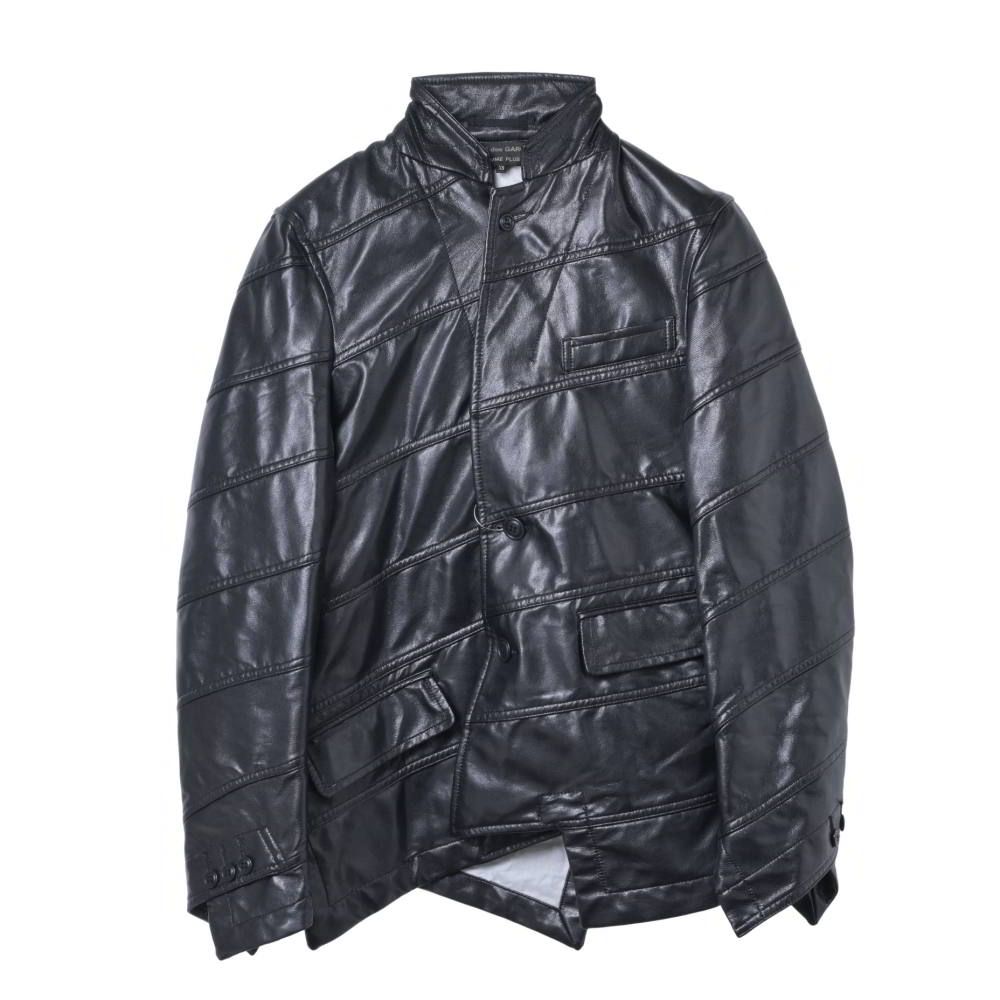 COMME des GARCONS HOMME PLUS AD2015 PP-J039 フェイクレザー アシンメトリー ジャケット