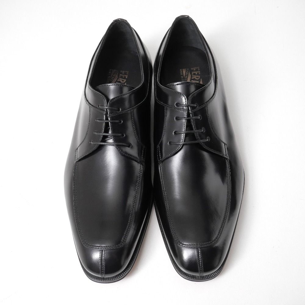 FERRAGAMO ブラック ドレスシューズ □未使用品□Salvatore Ferragamo サルヴァトーレフェラガモ ドレス