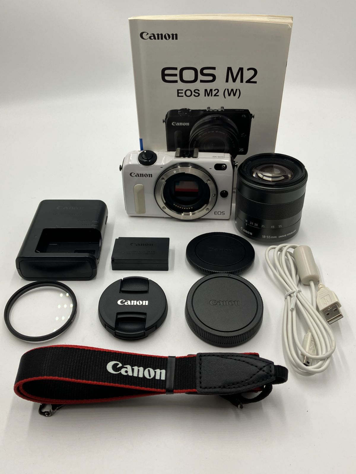 【動作確認済】Canon EOS M2 EF-M 18-55mm F3.5-5.6 IS STM レンズキット ホワイト