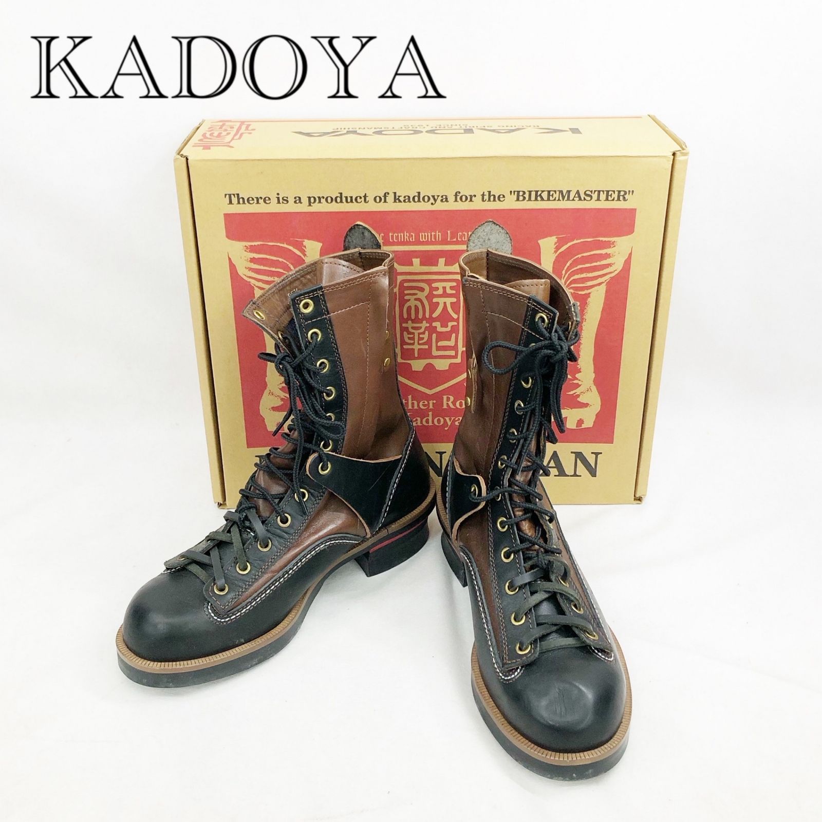 KADOYA カドヤ RIDE LOGGER ライドロガー ブーツ 4320 ブラック ブラウン 黒 茶 25.5cm メンズ バイク用 箱有 219