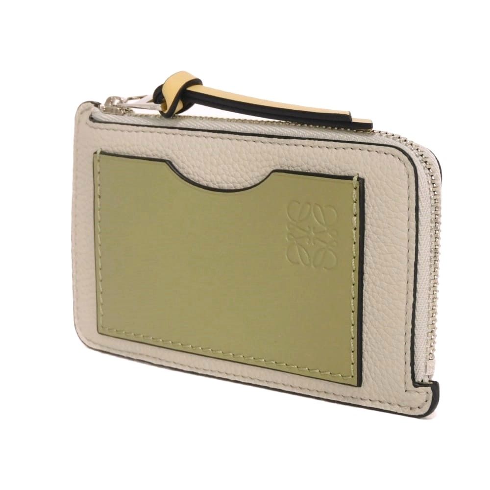 LOEWE ロエベ コイン カードホルダー 現行 カーフ ユーカリ バイカラー 