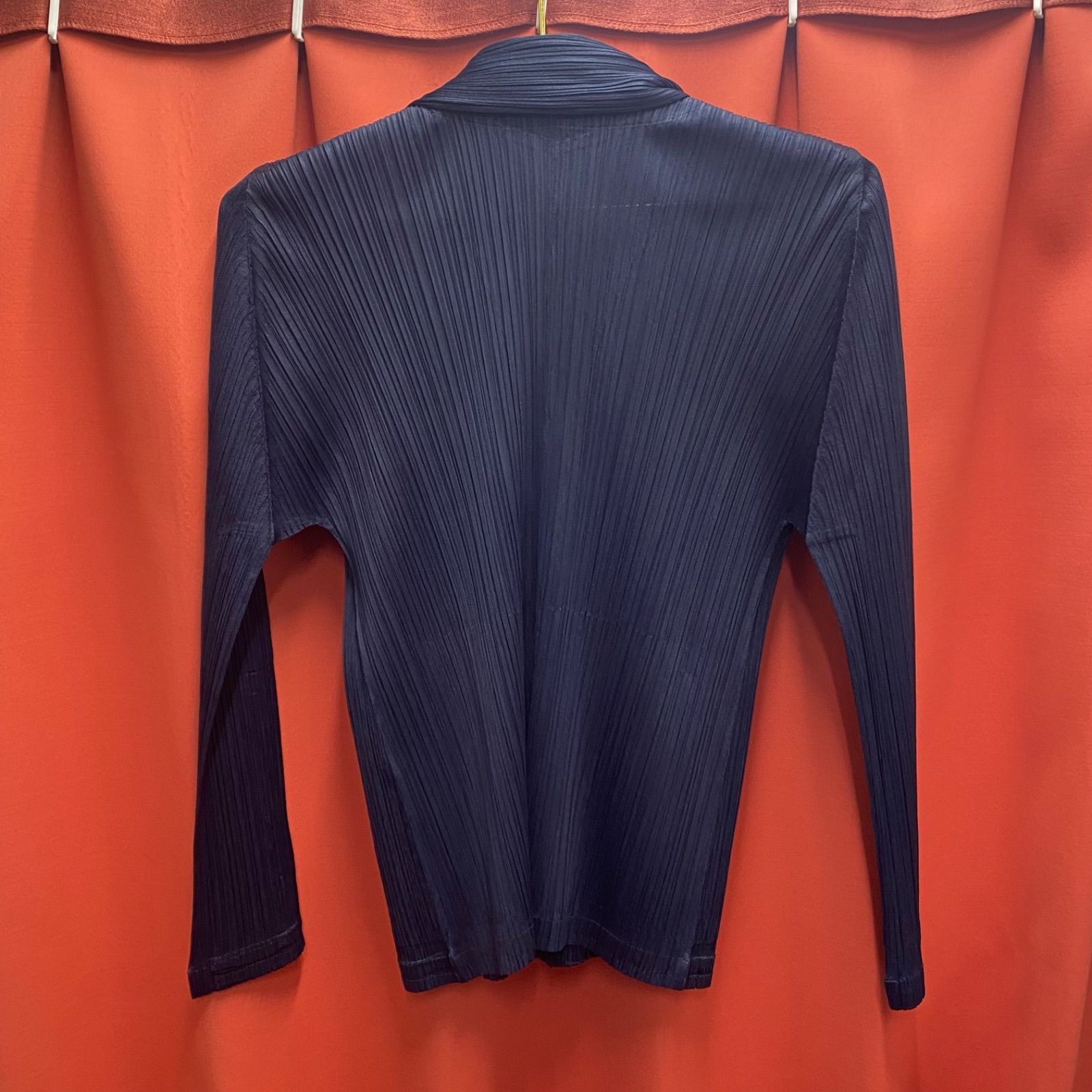 PLEATS PLEASE 長袖 シャツ ネイビー PLEATS PLEASE プリーツプリーズ イッセイミヤケ 長袖 シャツ ネイビー