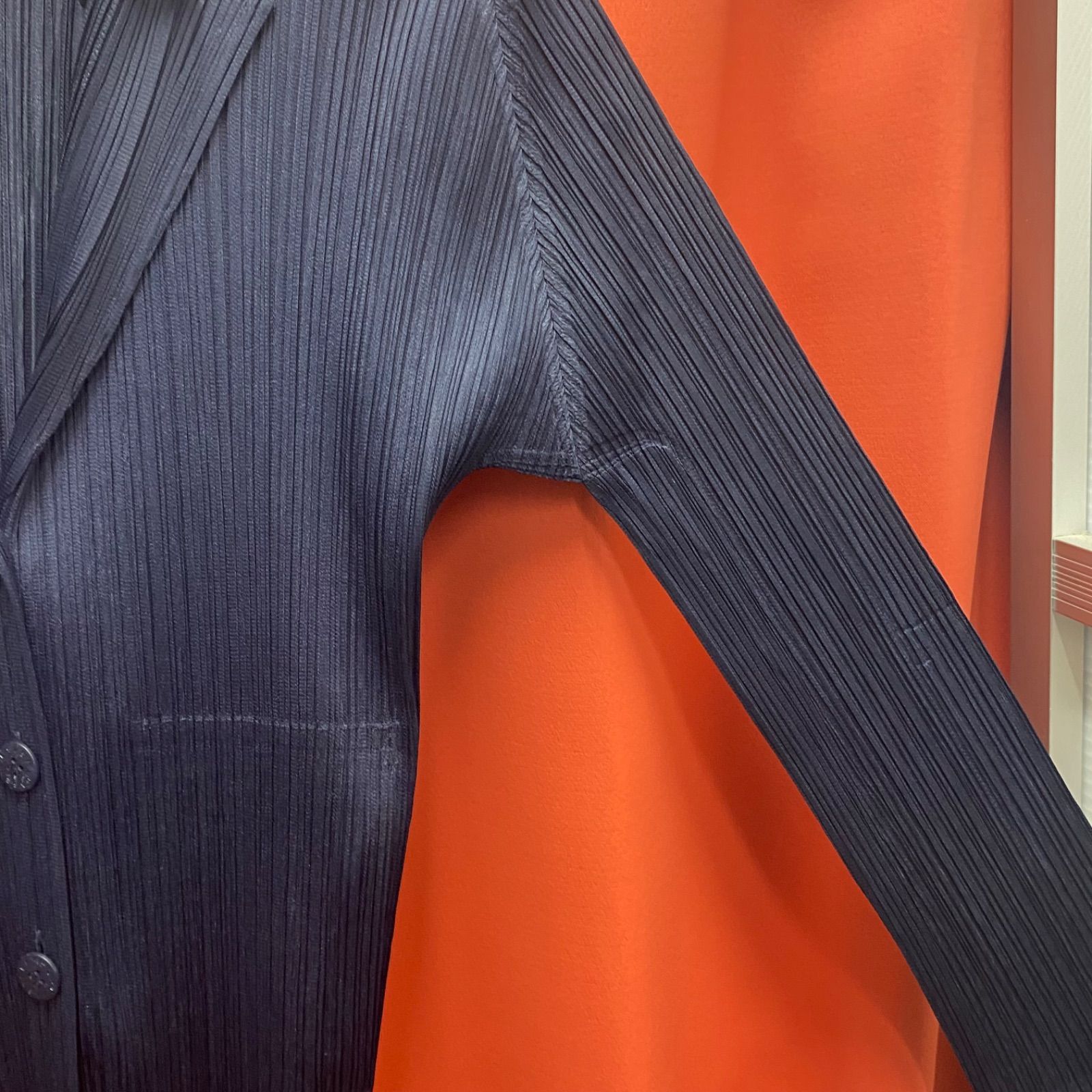 PLEATS PLEASE プリーツプリーズ イッセイミヤケ 長袖 シャツ ネイビー
