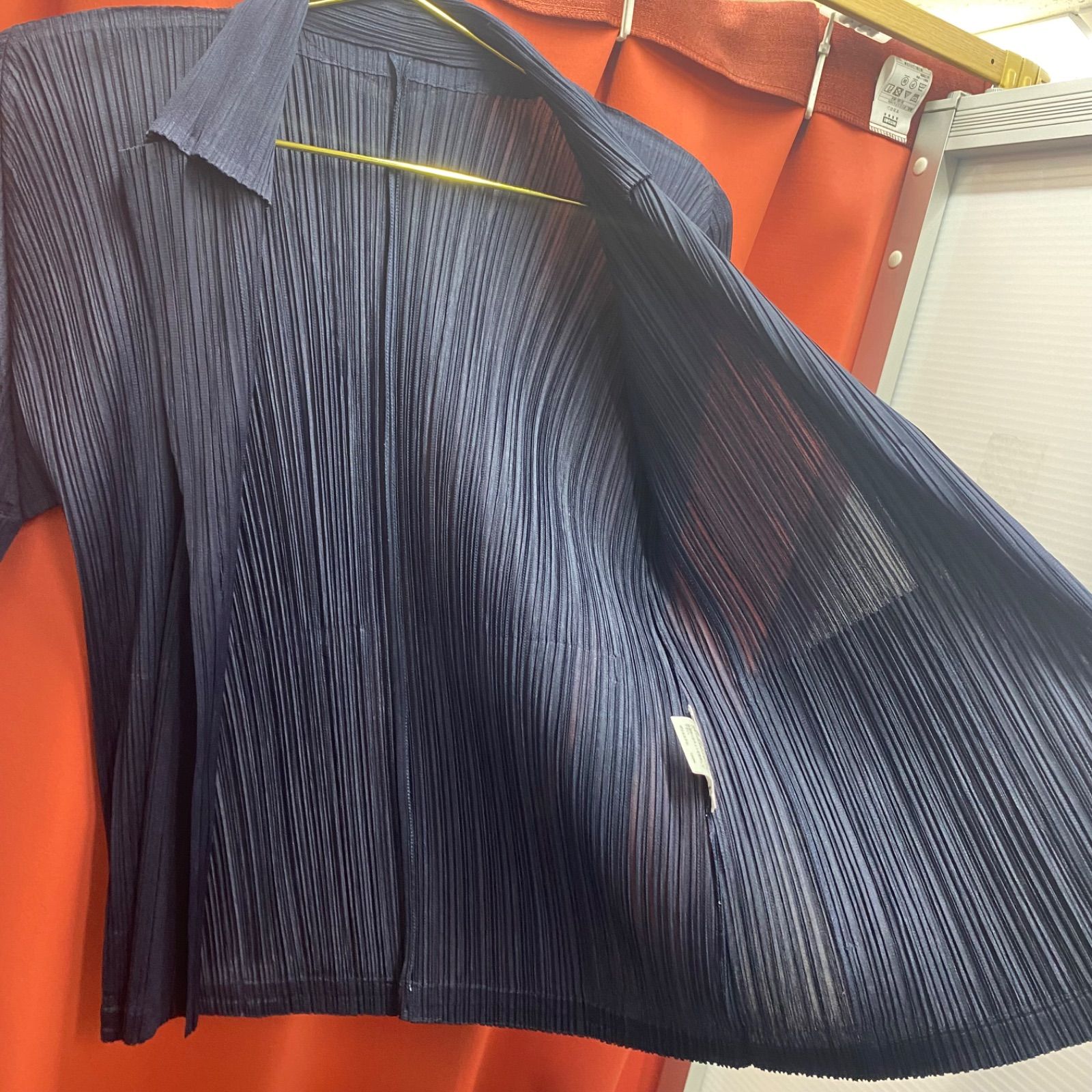 PLEATS PLEASE プリーツプリーズ イッセイミヤケ 長袖 シャツ ネイビー