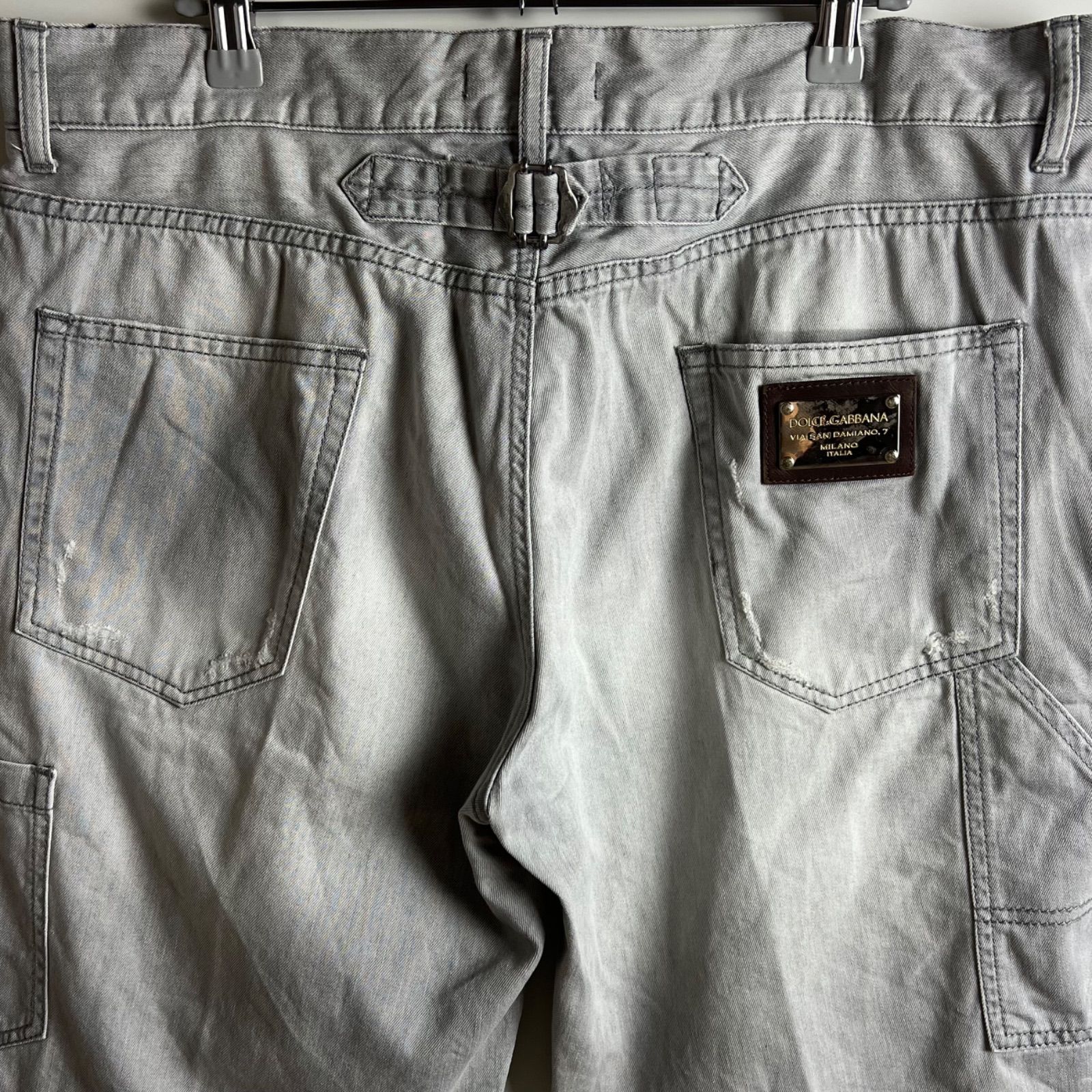 DOLCE & GABBANA y2k archive fade denim half pants 50 XL ドルチェ
