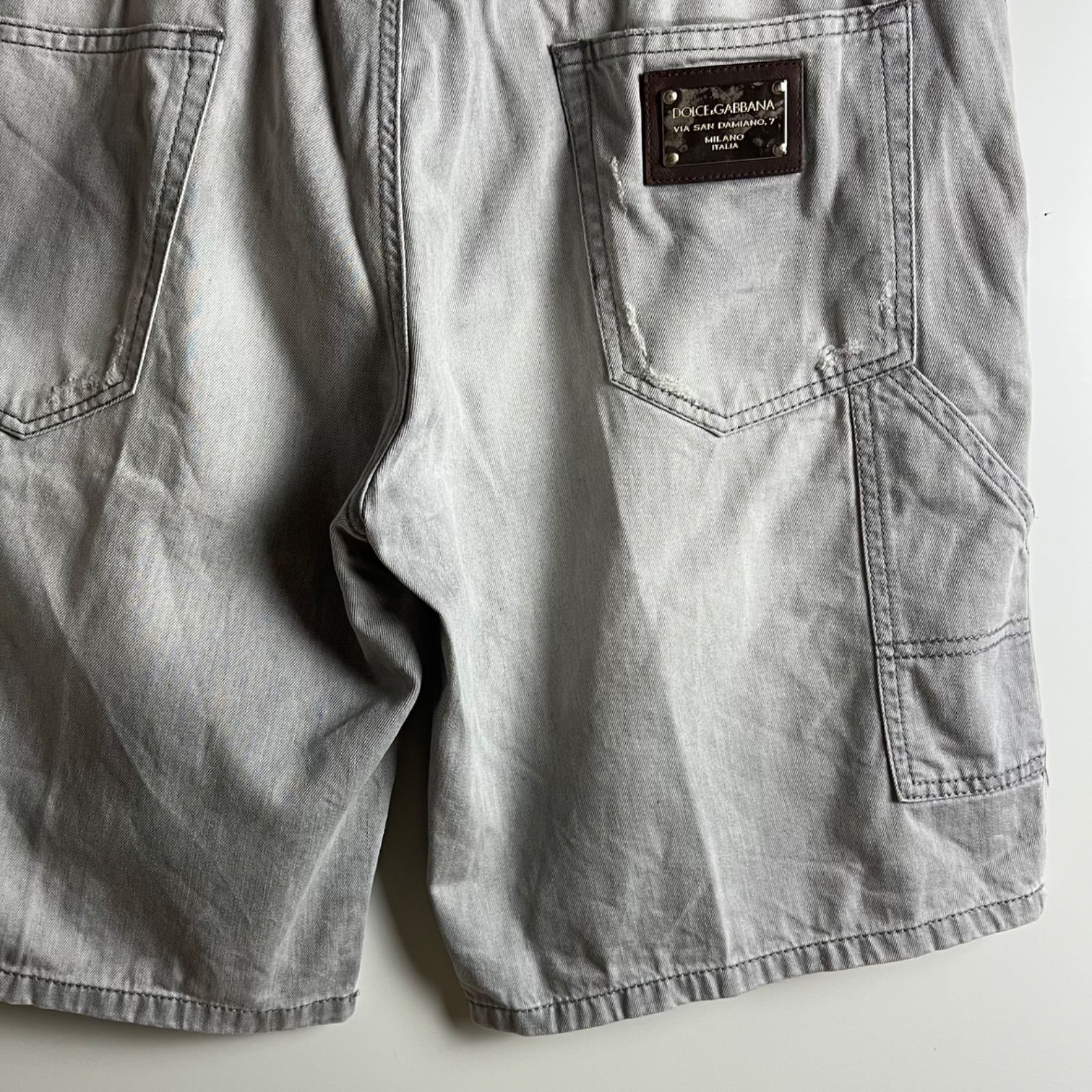 DOLCE & GABBANA y2k archive fade denim half pants 50 XL ドルチェ