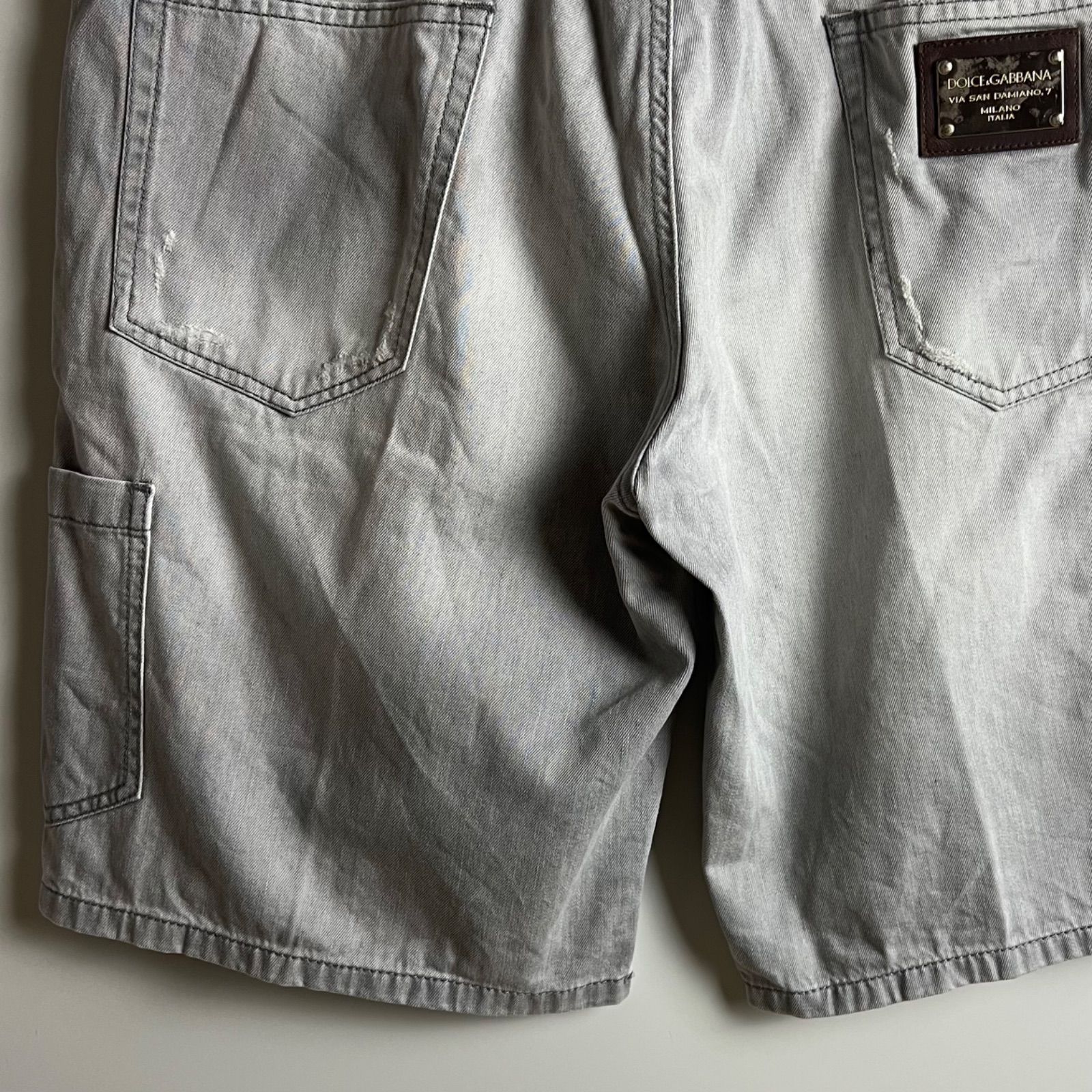 パンツ Dolce&Gabban fade damage denim pants y2k DOLCE & GABBANA y2k archive fade denim half pants 50 XL ドルチェ