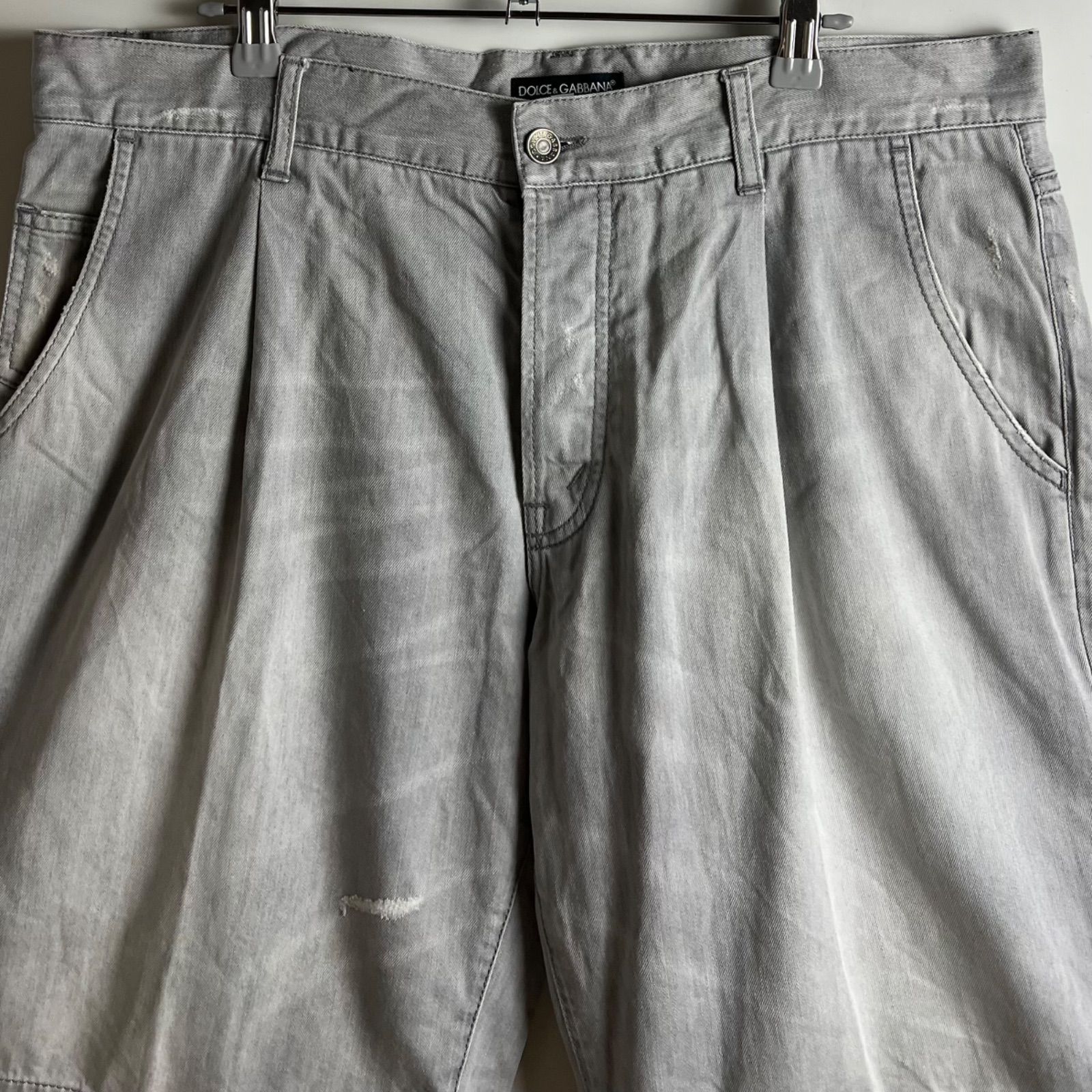 DOLCE & GABBANA y2k archive fade denim half pants 50 XL ドルチェ
