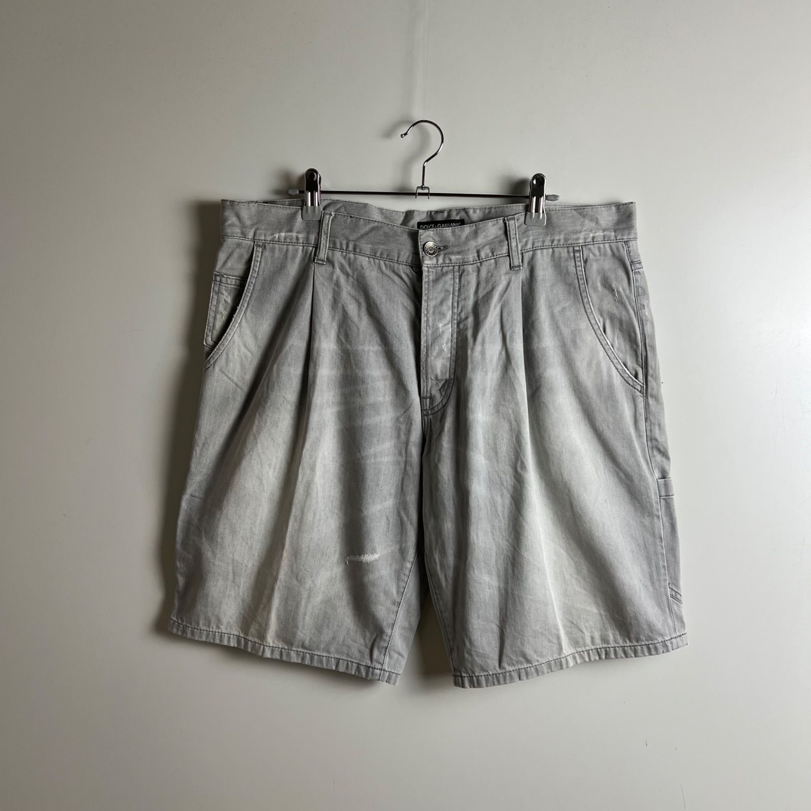 DOLCE & GABBANA y2k archive fade denim half pants 50 XL ドルチェ