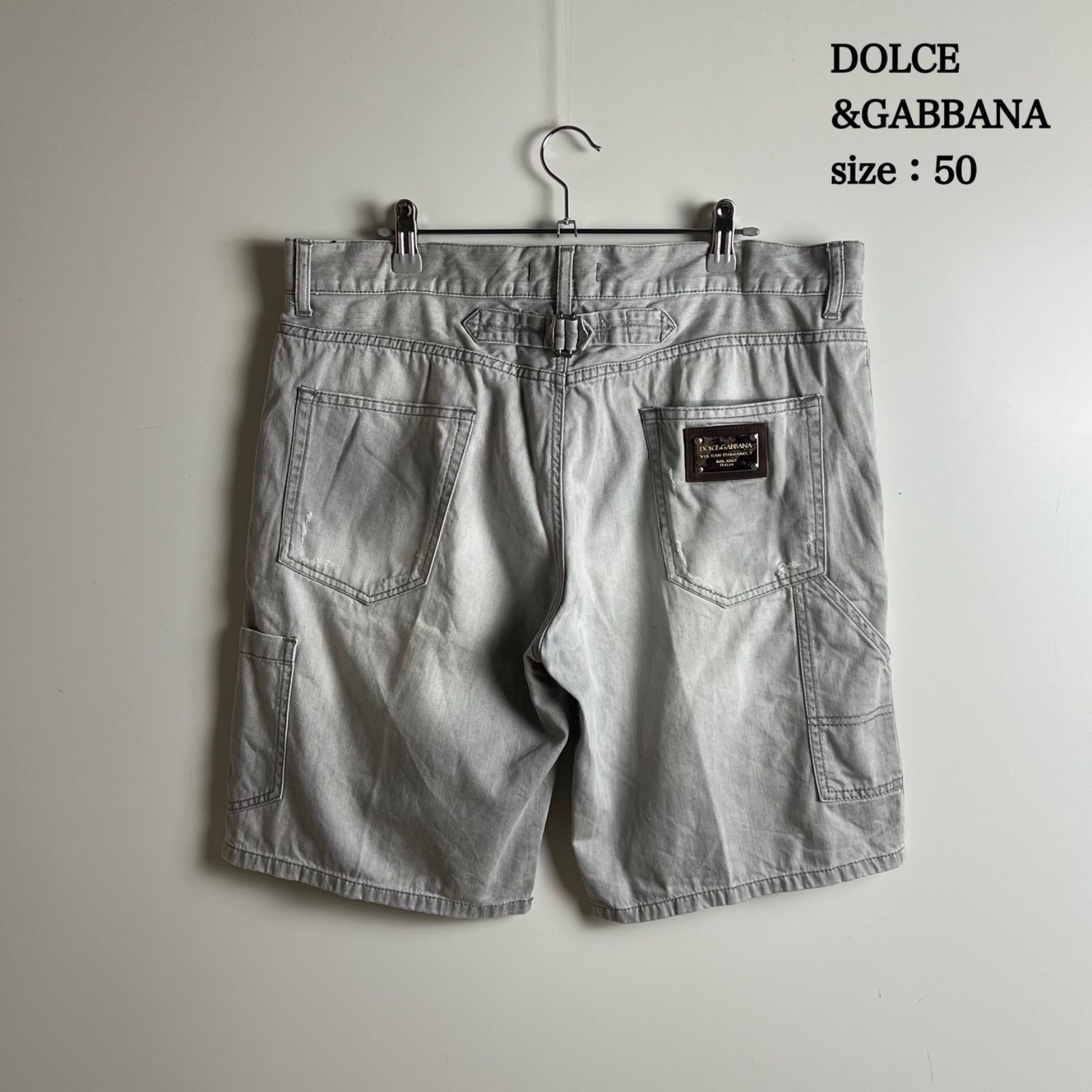 DOLCE & GABBANA y2k archive fade denim half pants 50 XL ドルチェ