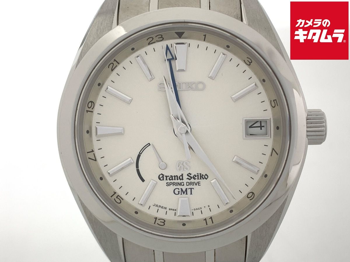 【中古】 【並品】 グランドセイコー スプリングドライブ GMT シルバー SBGE005 ステンレススティール
