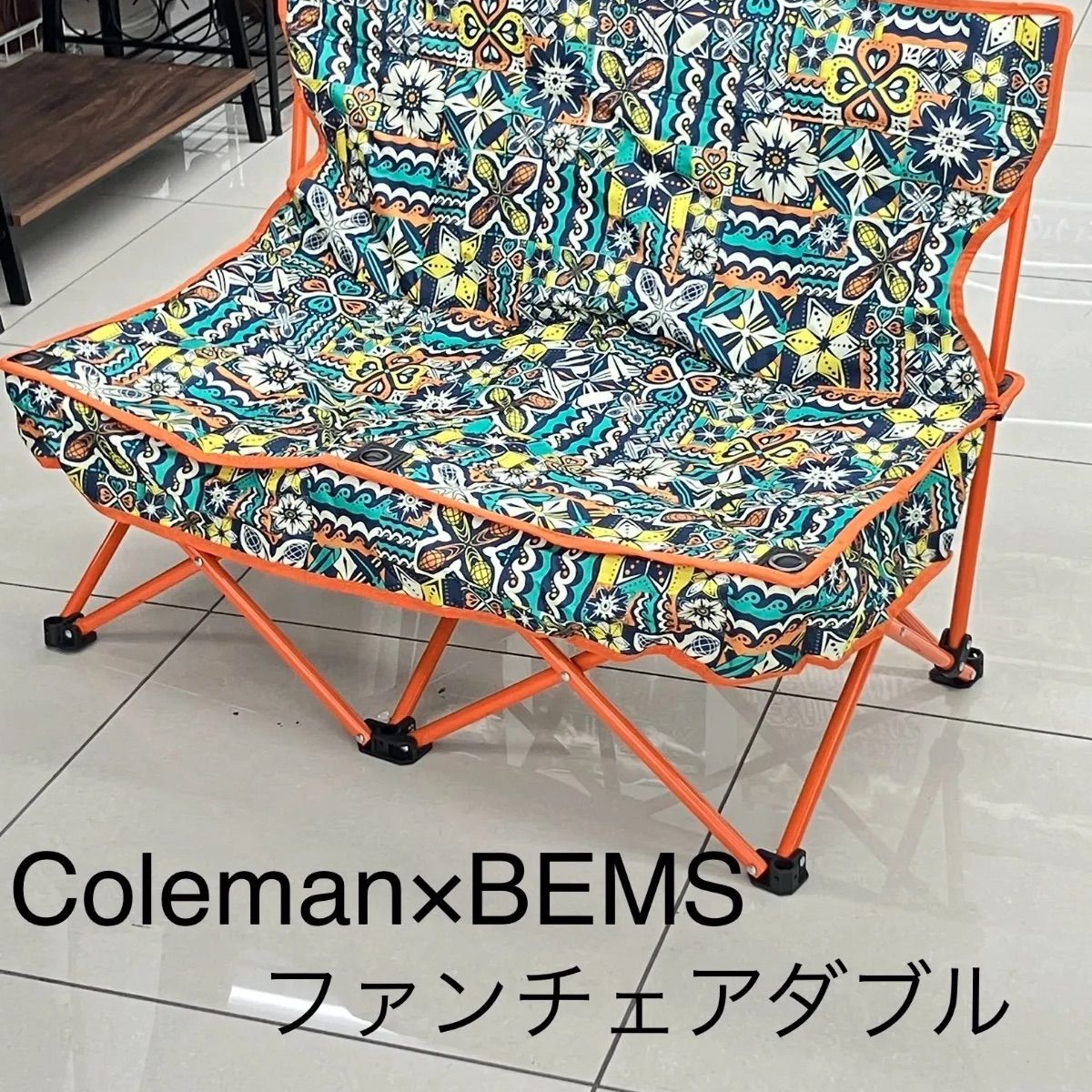美品】Coleman + BEAMS 二人掛け折りたたみチェア チェア No.6174