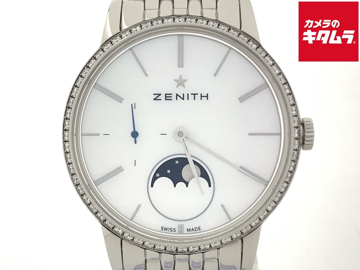 【中古】 【良品】 ゼニス エリート レディ 16.2320.692/80.M2320 ムーンフェイズ ホワイト ホワイト系