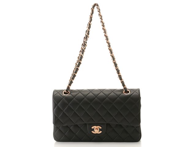 CHANEL シャネル マトラッセWフラップ25 Wチェーンショルダー A01112 ショルダーバッグ ラムスキン ブラック/PGP レディース【中古】472