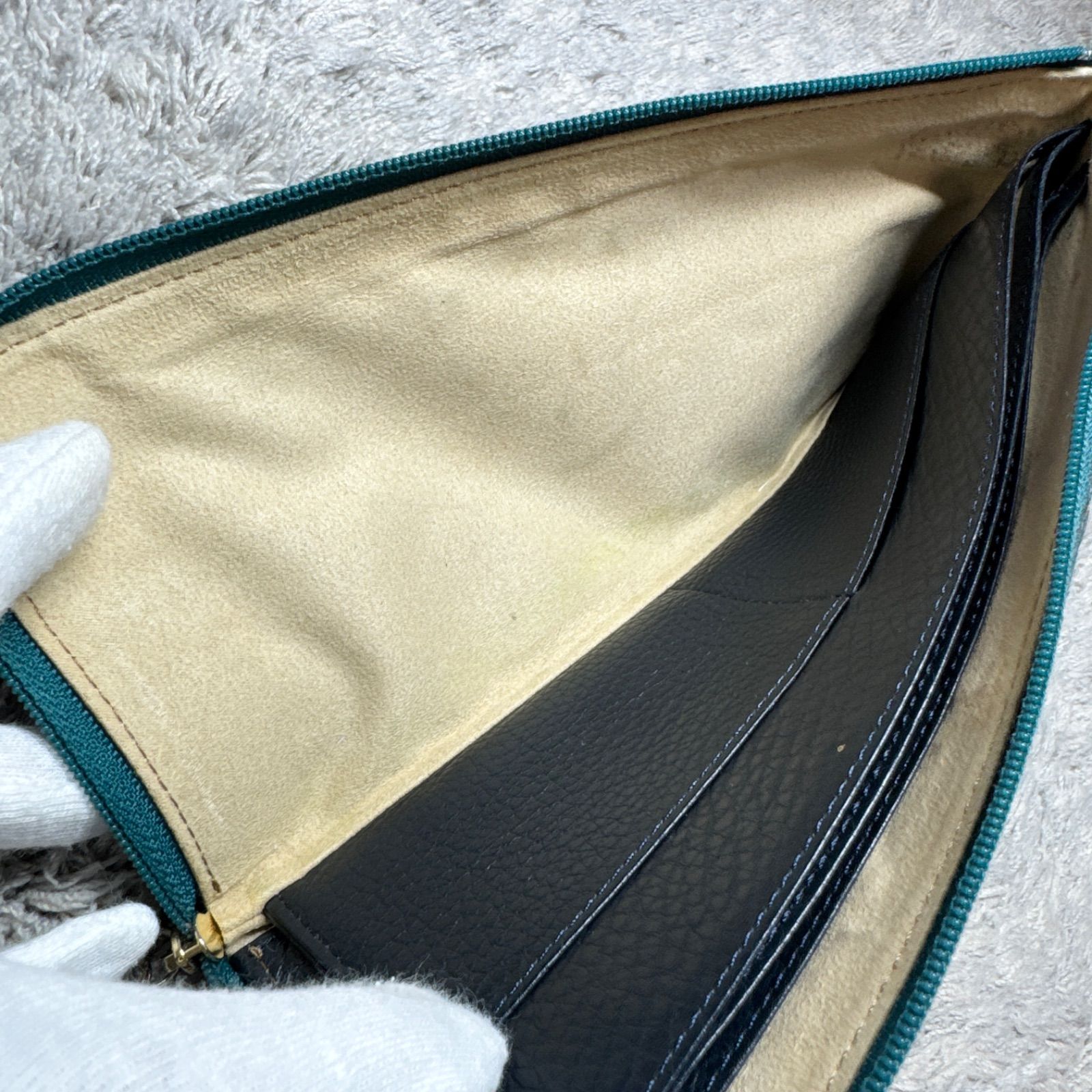 ATAO アタオ 長財布 L字ファスナー レザー グリーン - メルカリ