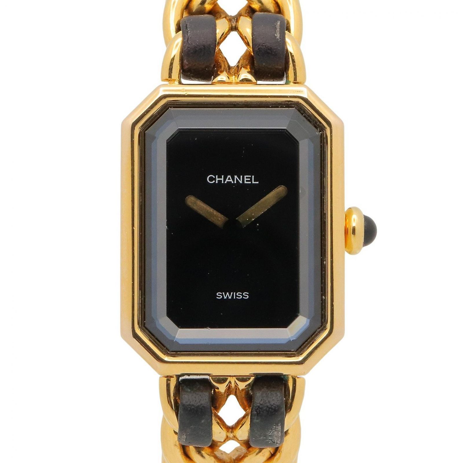 シャネル CHANEL 腕時計 プルミエール S H0001 ブラック GP（ゴールドメッキ） レザーベルト プルミエール S レディース Used A