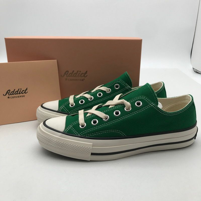 【中古美品】 CONVERSE ADDICT コンバース アディクト 1SD399 CHUCK TAYLOR CANVAS OX GREEN 26.0cm 箱有 スニーカー 靴 箱傷みあり 【162-260617-io-10-fuzh】