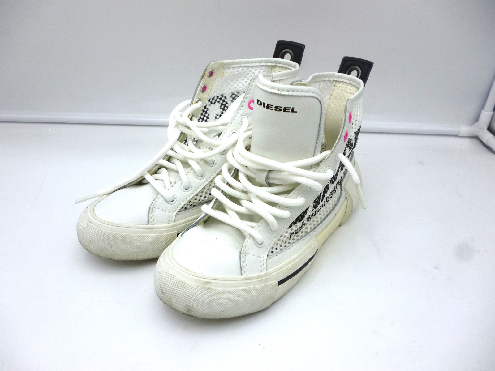 [Diesel] (ディーゼル) レディース ロゴ メッシュ ハイカットスニーカー 24cm 14,100円
