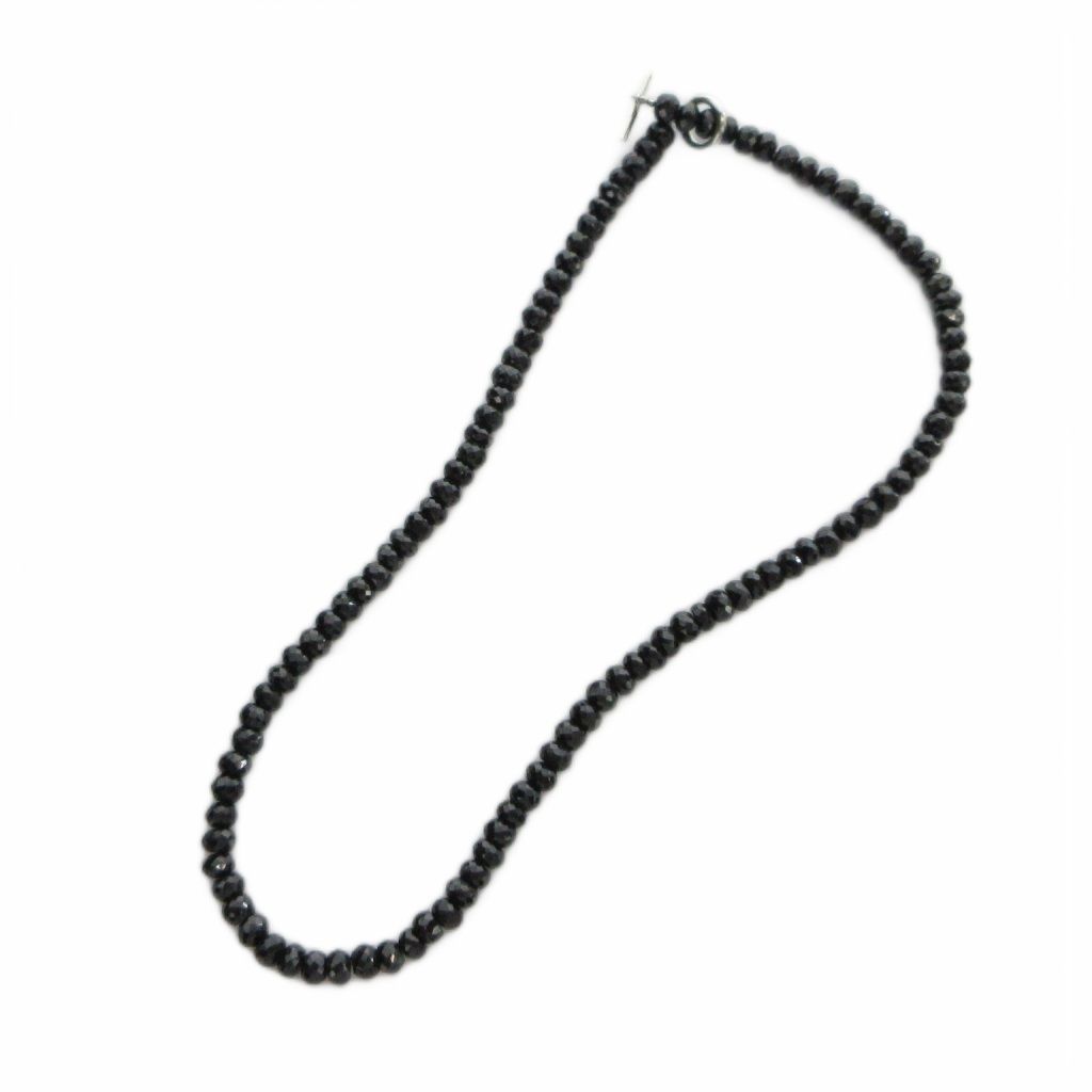 ノーブランド品 ネックレス アクセサリー ブラックスピネル 天然石 黒 ブラック ■GY11 /MQ