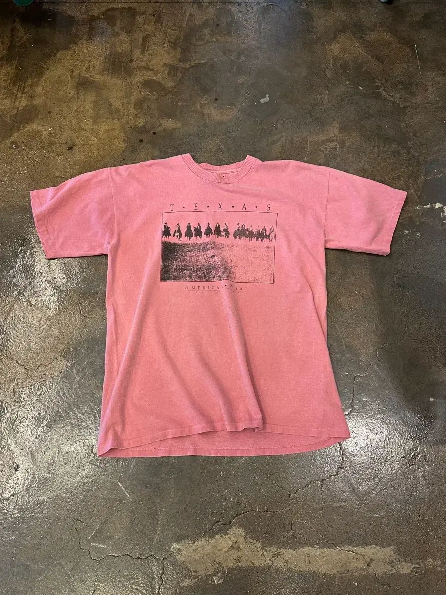 90s Made In USA シングルステッチ テキサス プリンティング 半袖Tシャツ L