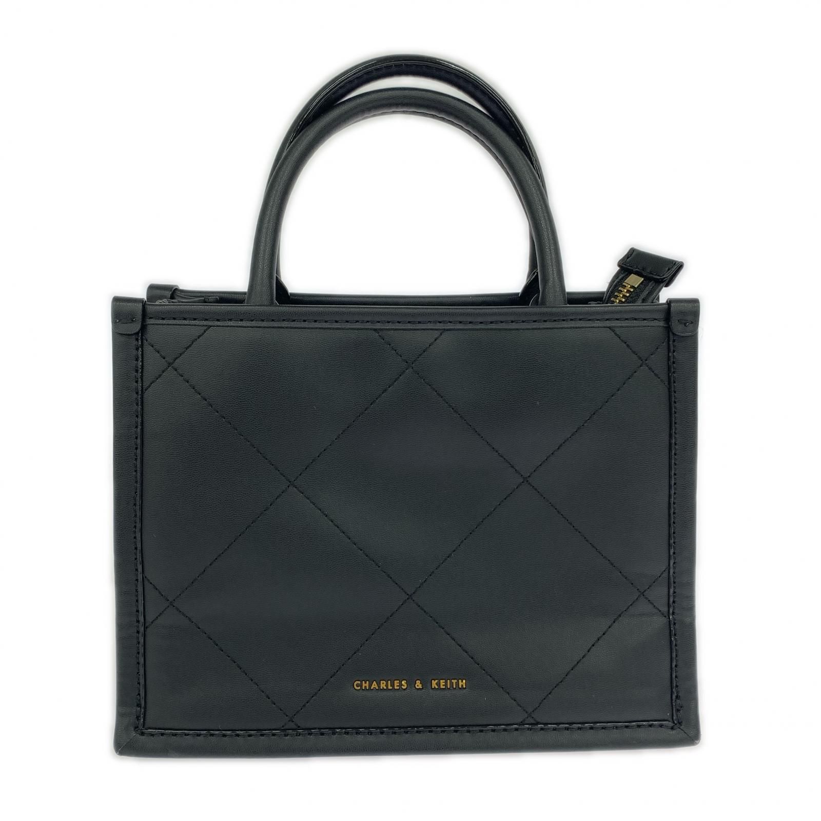 バッグ CHARLES & KEITH トートバッグ 2WAY ハンドバッグ ブラック