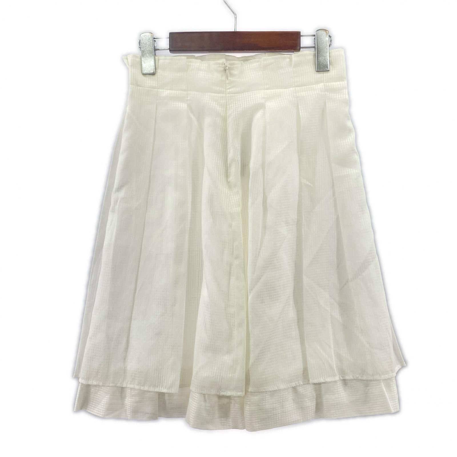Karl Park Lane ホワイト プリーツスカート M　新品・未使用 KarL Park Lane カールパークレーン タグ付き タックプリーツ ミディ丈