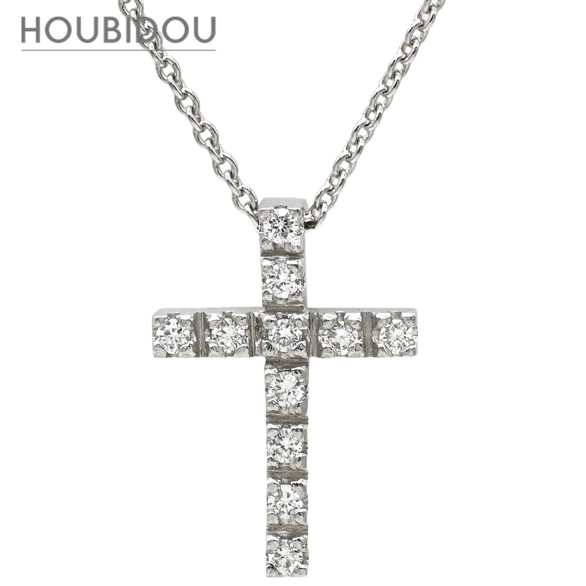 スタージュエリー STAR JEWELRY ネックレス ダイヤ クロスネックレス ホワイトゴールド 18K 750 WG 【中古】