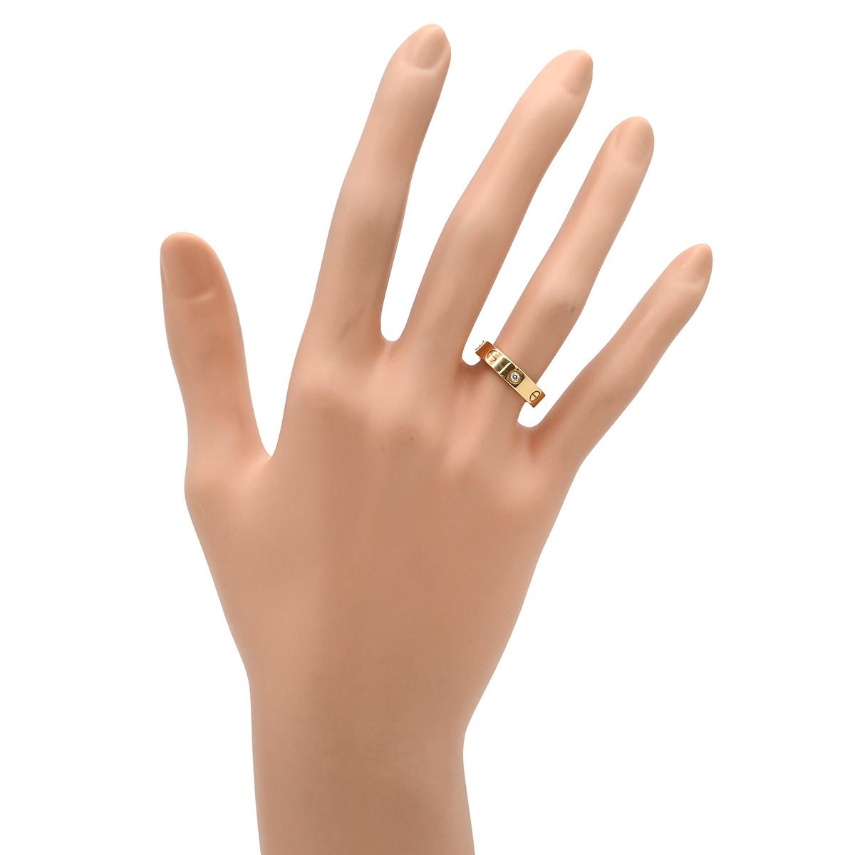 カルティエ Cartier リング 指輪 LOVE ミニラブリング 1Pダイヤ ピンク