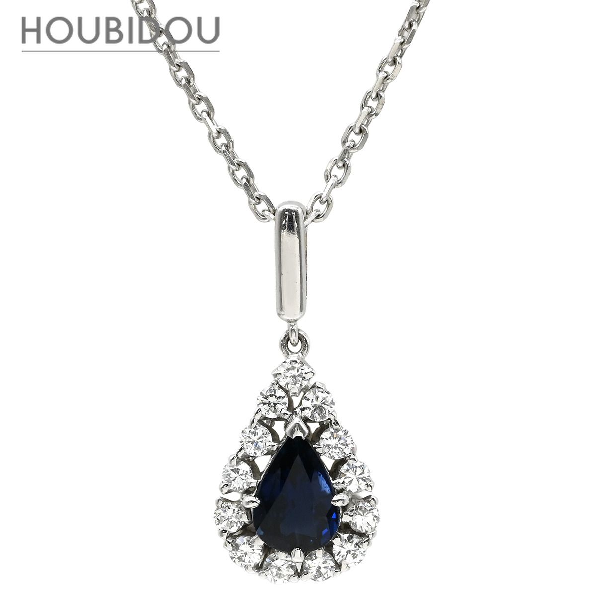 ミキモト MIKIMOTO ネックレス ブルーサファイア ダイヤ ペンダント 