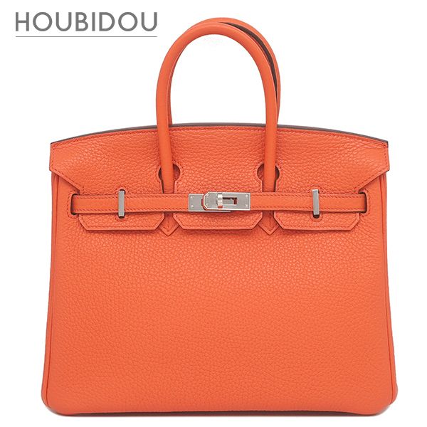 エルメス HERMES ハンドバッグ バーキン 25 トゴ カプシーヌ シルバー金具 赤 T 【保存袋】【中古】