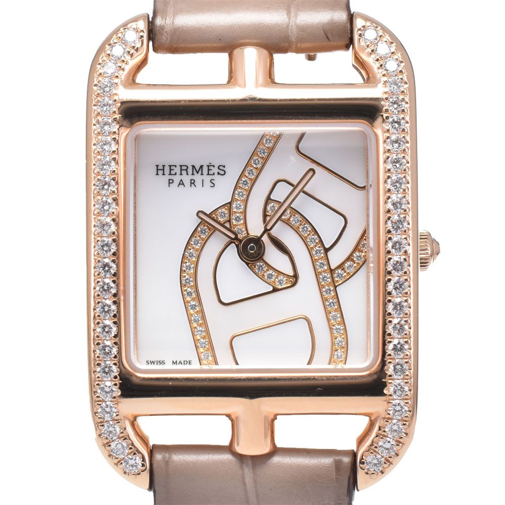 エルメス HERMES CC1.371c ケープコッド ダイヤモンド ホワイト クォーツ レディース 未使用品 内箱・保証書付き 腕時計 M#148594