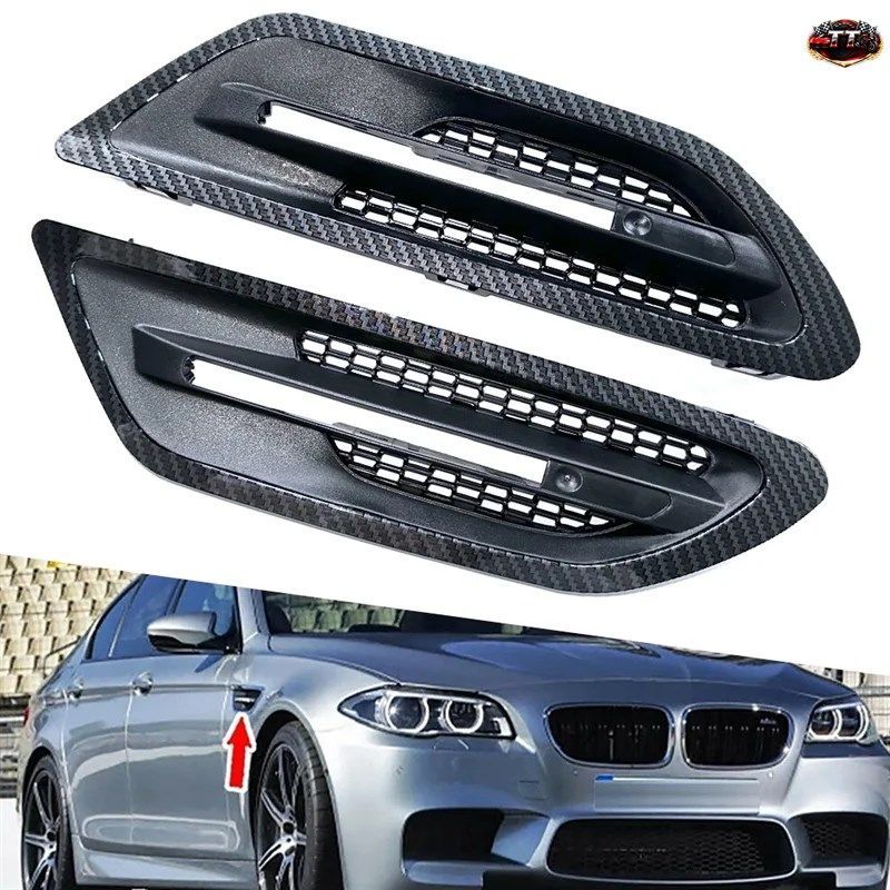 L08A-1ペア 車側フェンダーエアベントトリムカバー BMW F10セダン 5シリーズ M5 2011-2017 グリルアウトレットフレームパーツ A
