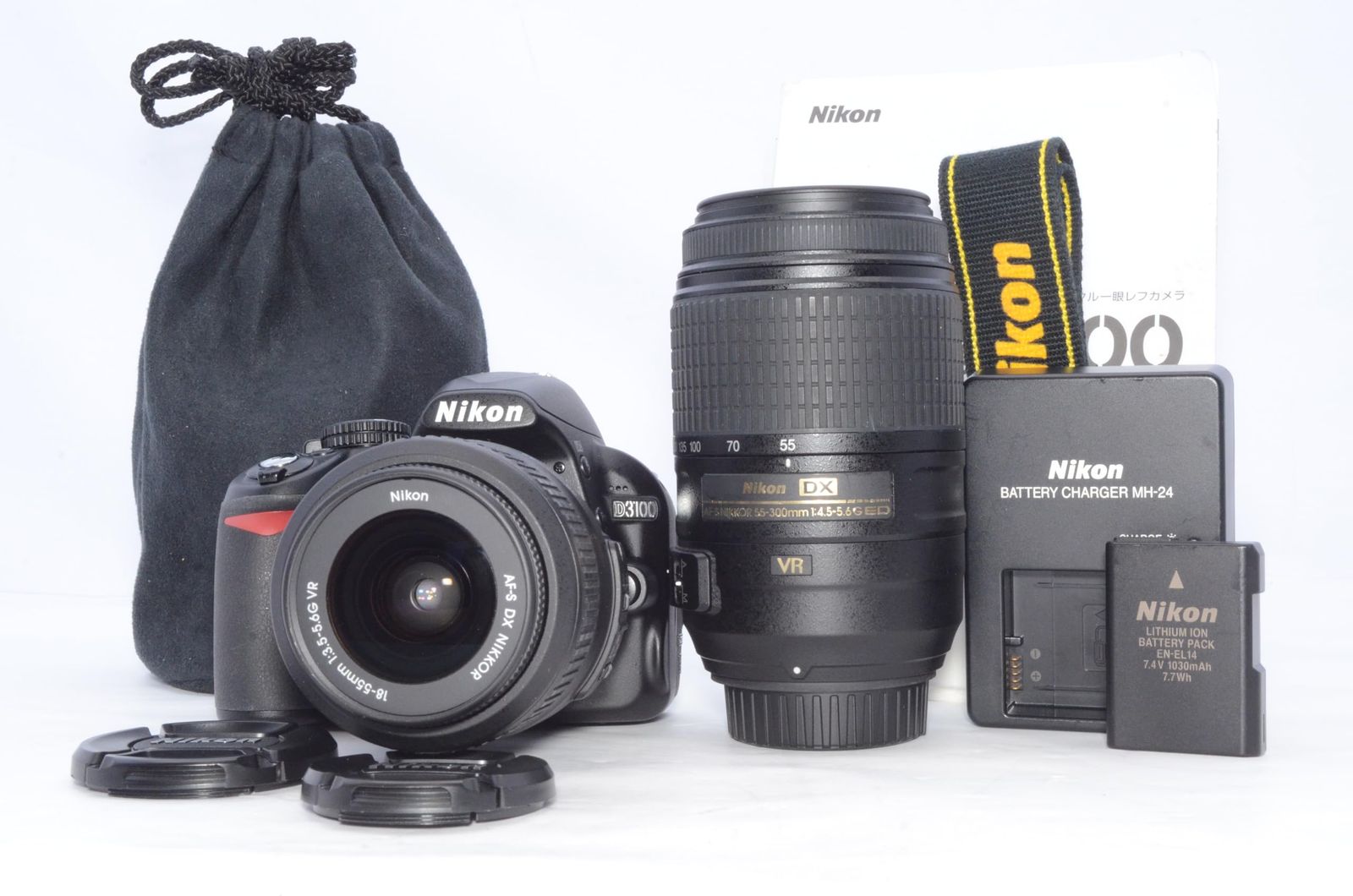 Nikon D3100 ダブルズームキット 動作確認済み 望遠レンズ付 実用良好