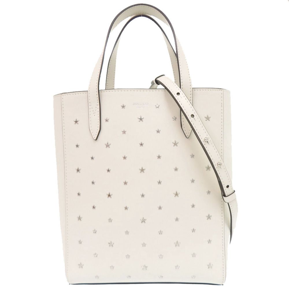 JIMMY CHOO スタースタッズ トートバッグ ホワイト 未使用 ジミーチュウ BRIA TOTE N/S ブリア スタースタッズ レザー