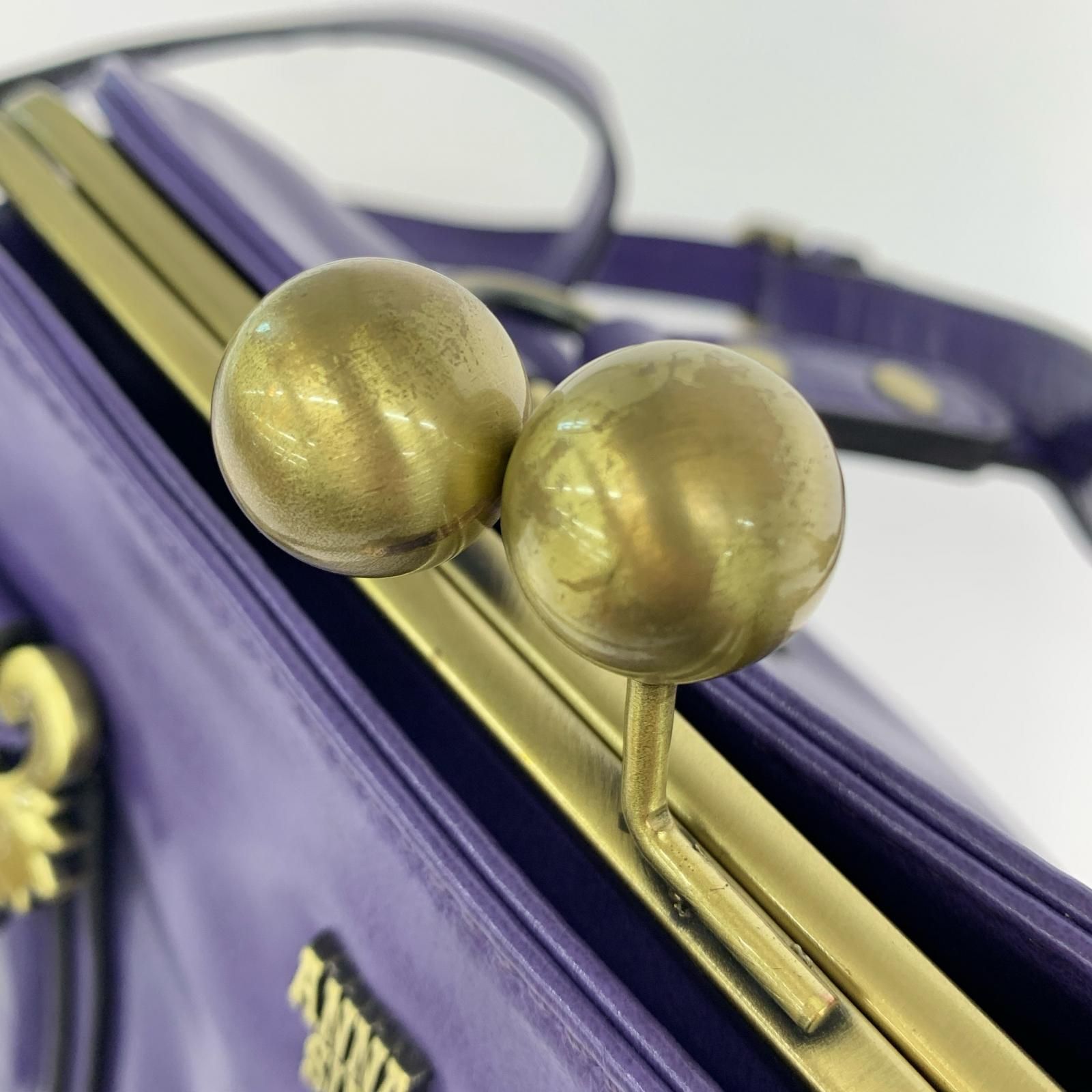 ANNA SUI アナスイ がま口ハンドバッグ/パープル